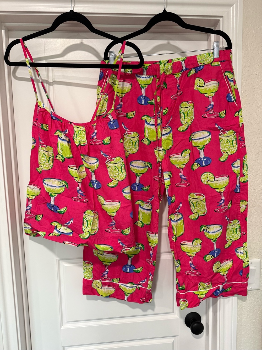 Printfresh Fresh Margaritas in Cabo pink, sized large, cropped pants/cami set